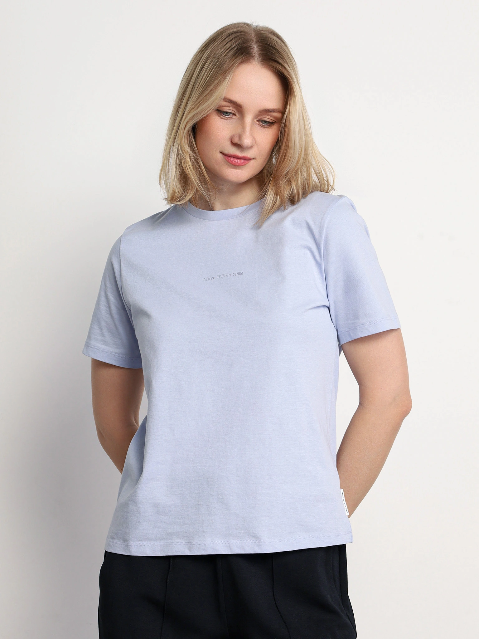 Футболка голубого цвета из хлопка